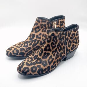 Sam Edelman Women’s Ankle Boots Cheetah Print Mob Wife Retro Glam Zip Size 9.5